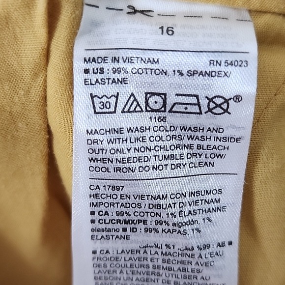 Old Navy Button Fly Yellow Gold Shorts Size 16 - Picture 6 of 6